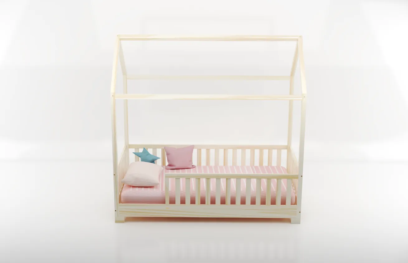 Aiden Toddler House Bed with Rails