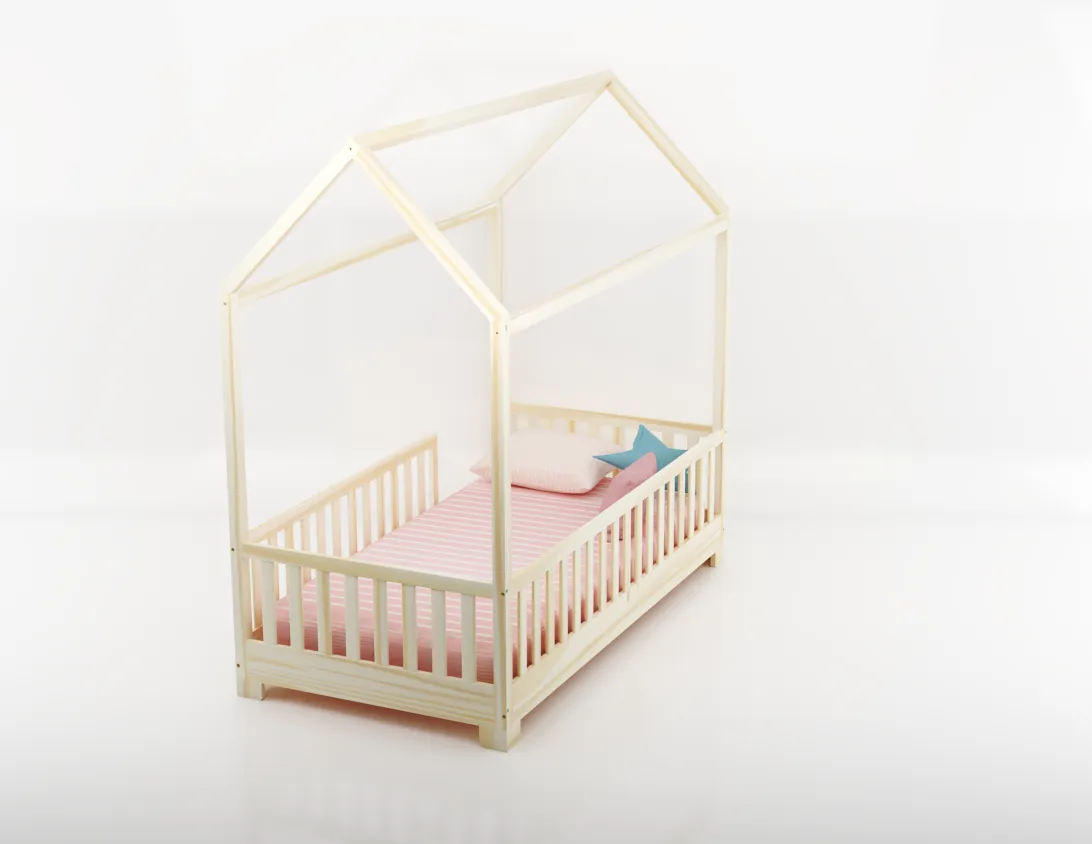 Aiden Toddler House Bed with Rails
