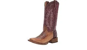 Corral Boots Teen Brown & Purple Embroidery Boots