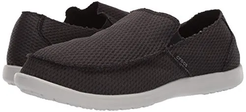 Crocs Men's Santa Cruz Mesh Slip-On Loafer, Black, 9 M US