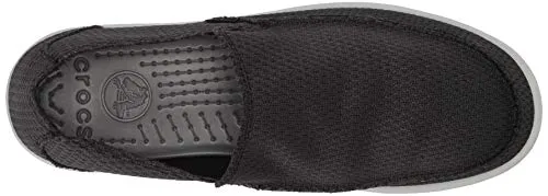 Crocs Men's Santa Cruz Mesh Slip-On Loafer, Black, 9 M US