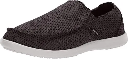 Crocs Men's Santa Cruz Mesh Slip-On Loafer, Black, 9 M US