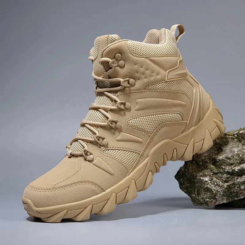 High Quality Leather Boots Outdoor Hiking Boots Men New Autumn Winter Desert Tactical Combat Ankle Boots Men Work Safty Boots