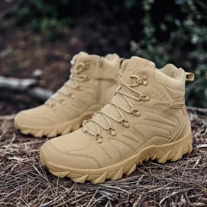High Quality Leather Boots Outdoor Hiking Boots Men New Autumn Winter Desert Tactical Combat Ankle Boots Men Work Safty Boots