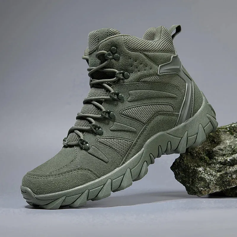 High Quality Leather Boots Outdoor Hiking Boots Men New Autumn Winter Desert Tactical Combat Ankle Boots Men Work Safty Boots