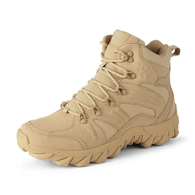 High Quality Leather Boots Outdoor Hiking Boots Men New Autumn Winter Desert Tactical Combat Ankle Boots Men Work Safty Boots