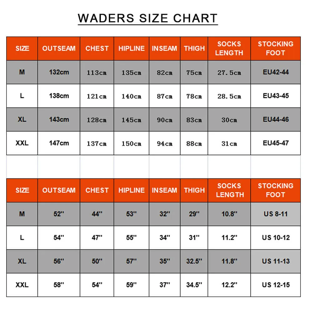 Kylebooker Five Layer Fabric Breathable Stockingfoot Chest Waders KB008