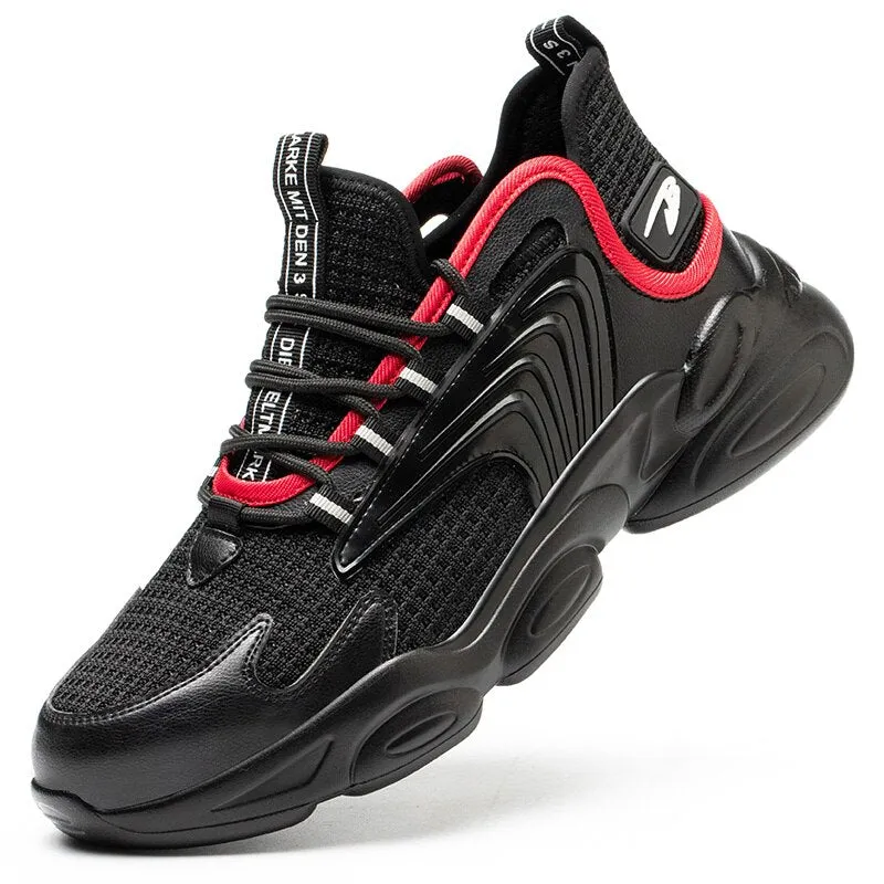 Men's Work Safety Shoes Steel Toe Construction Boots Sneakers Breathable Lightweight Indestructible Industry Shoes Male Footwear