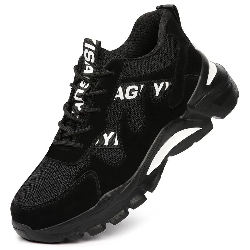 Men's Work Safety Shoes Steel Toe Construction Boots Sneakers Breathable Lightweight Indestructible Industry Shoes Male Footwear