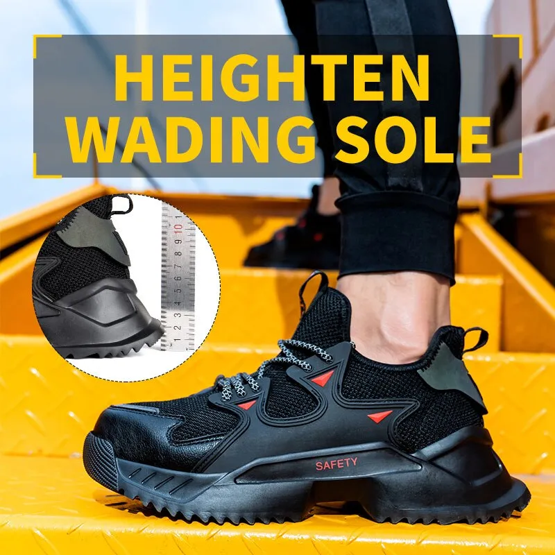 Men's Work Safety Shoes Steel Toe Construction Boots Sneakers Breathable Lightweight Indestructible Industry Shoes Male Footwear
