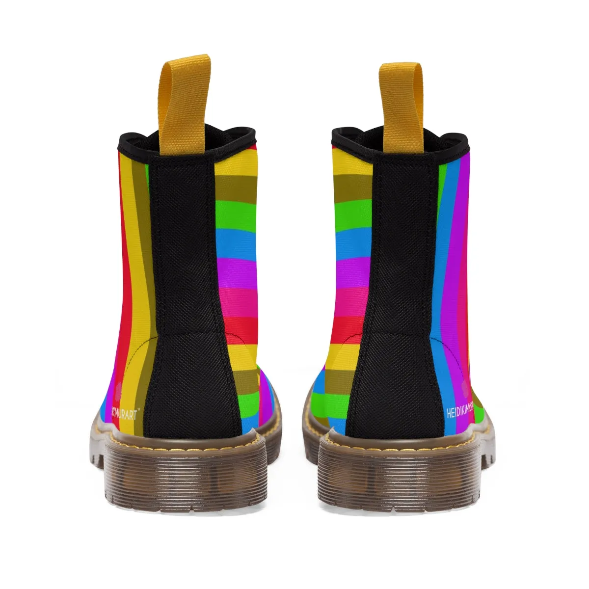 Rainbow Striped Women's Boots, Gay Pride Stripes Printed Best Winter Boots For Women Hiking Boots Shoes (US Size 6.5-11)