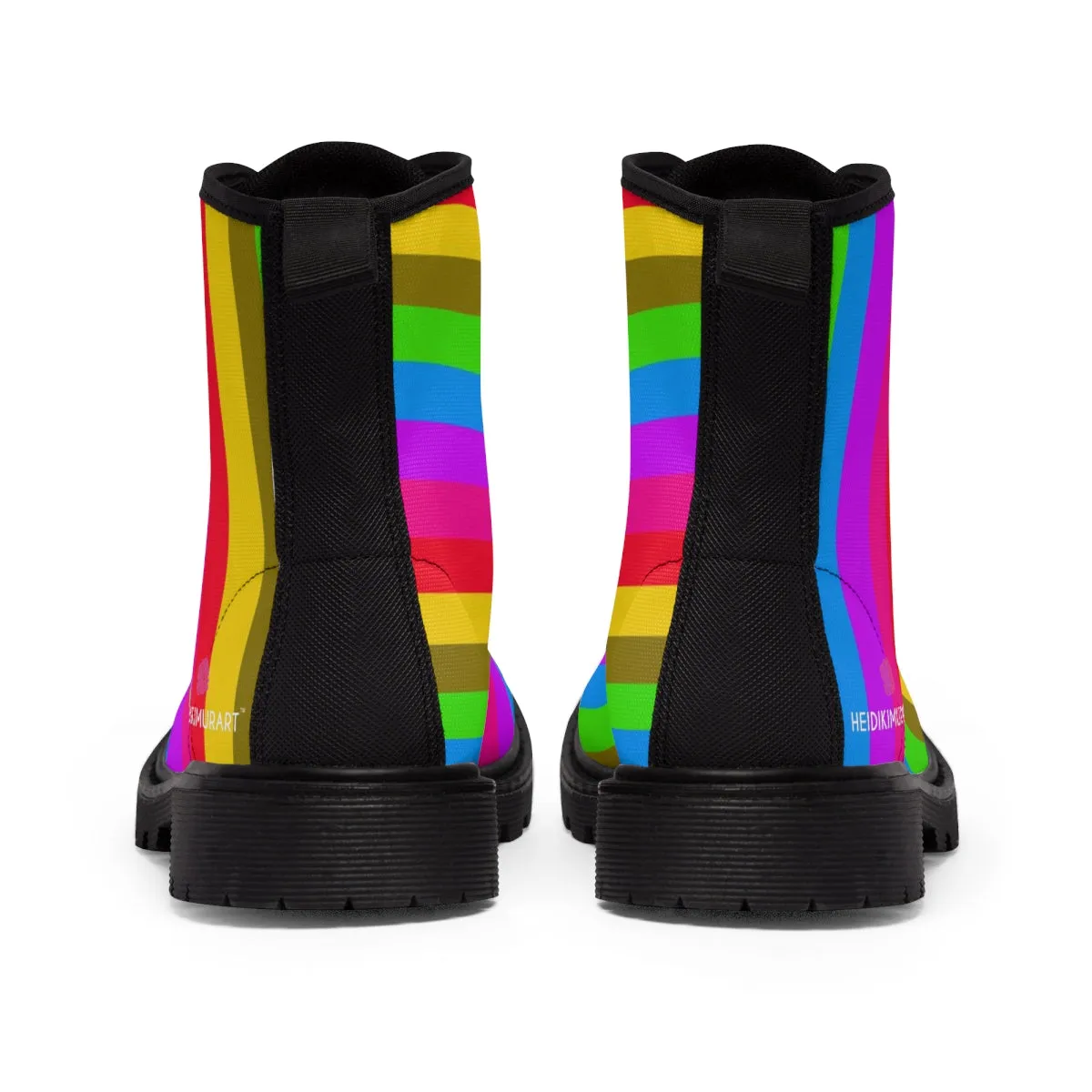 Rainbow Striped Women's Boots, Gay Pride Stripes Printed Best Winter Boots For Women Hiking Boots Shoes (US Size 6.5-11)
