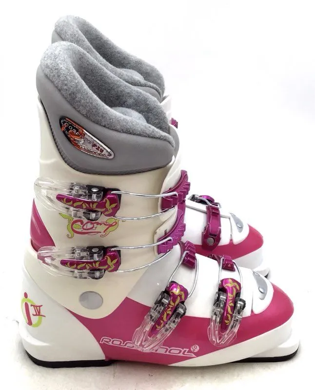 Rossignol Girls Pink White Ski Boots - Size 23.5