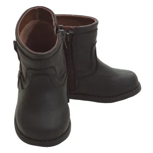 Trendy Black Zip Up Low Rise Boots Baby Boys 3-Toddler Boys 8
