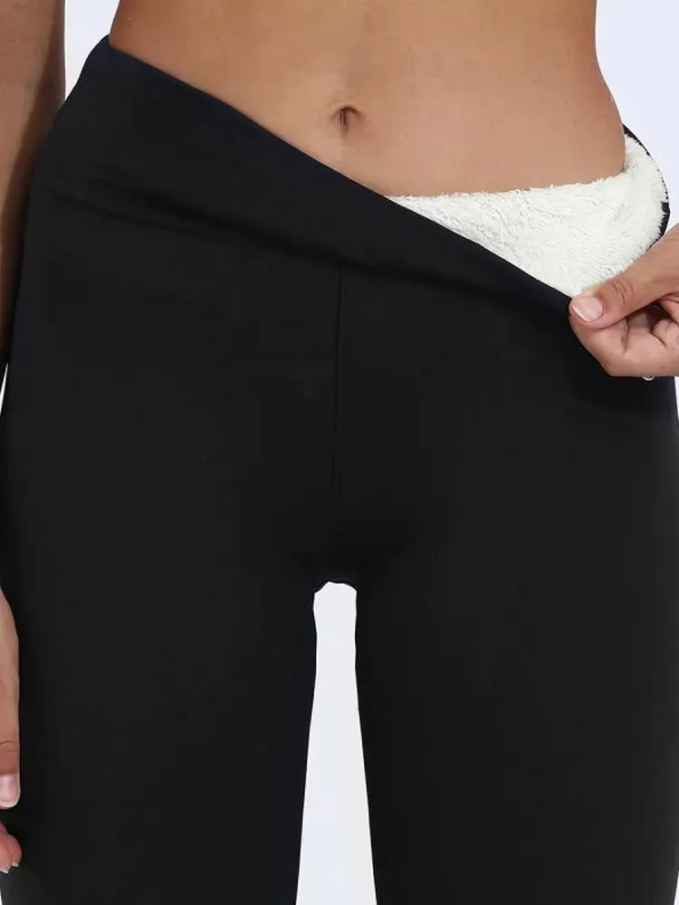 Warm Fleece Lined Leggings for Women Winter Pants Thick Leggings High Waist Cold-Resistant Pants